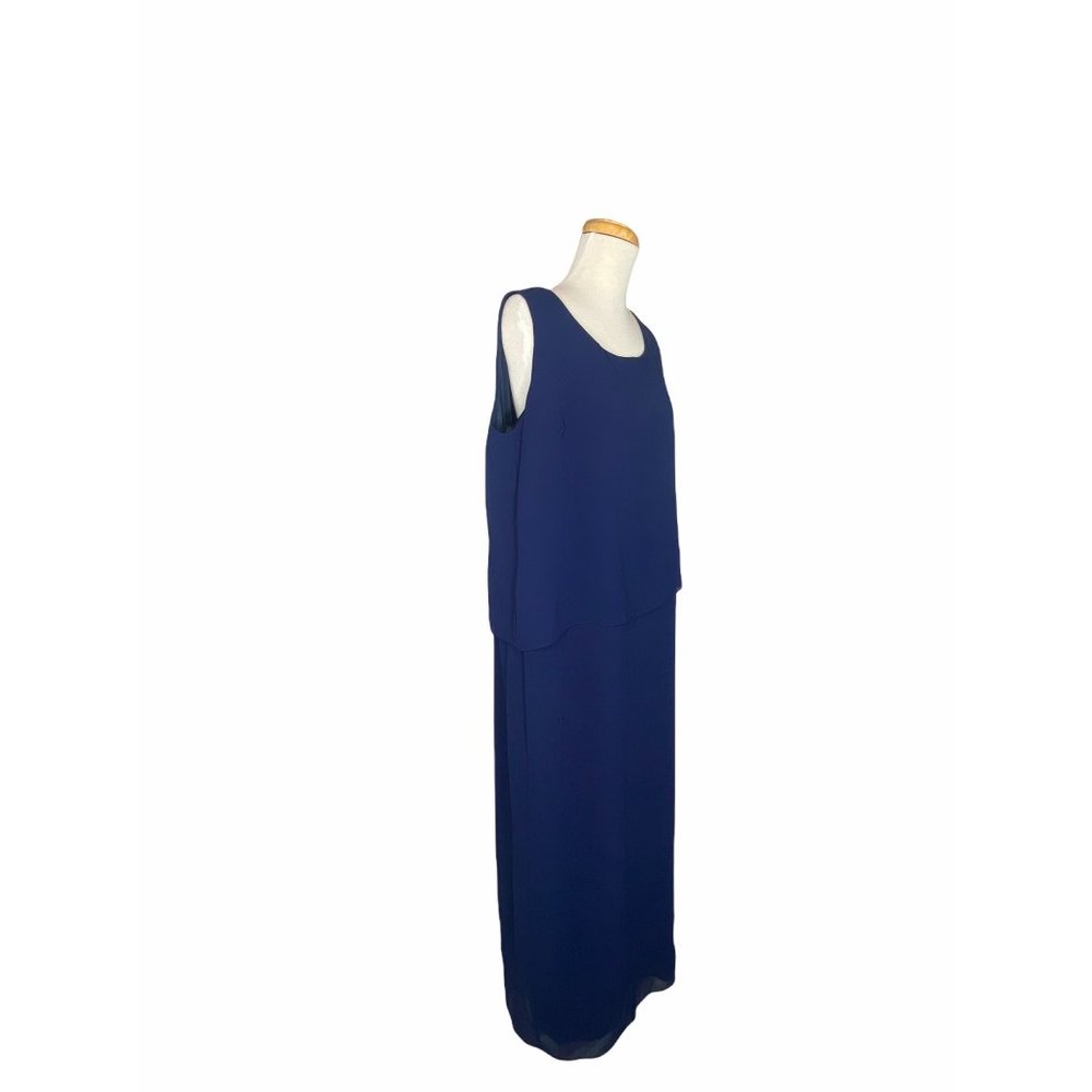 VNTG Ursula of Switzerland Blue Chiffon Dress & Jacket Set Mother of the Bride - Picture 13 of 16